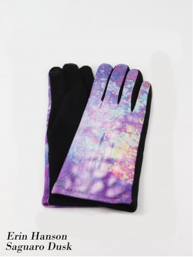 Saguaro Dusk Oil Painting Touch Screen Gloves